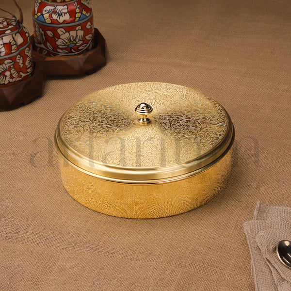 Brass Spice Box with Spoon