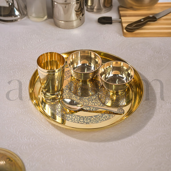 Brass Thali- Set of 5