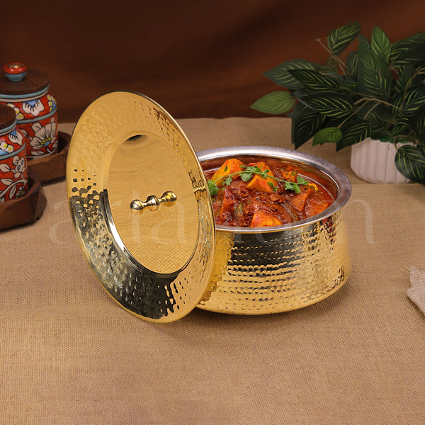 Hammered Brass Biryani Handi