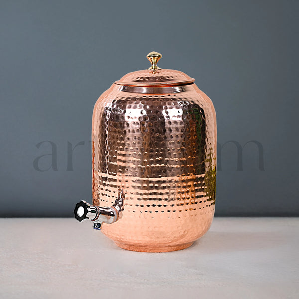 Antique Copper Water Dispenser With Lid (8 litres)