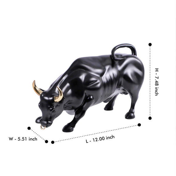 Abstract Art Charging Bull Figurine