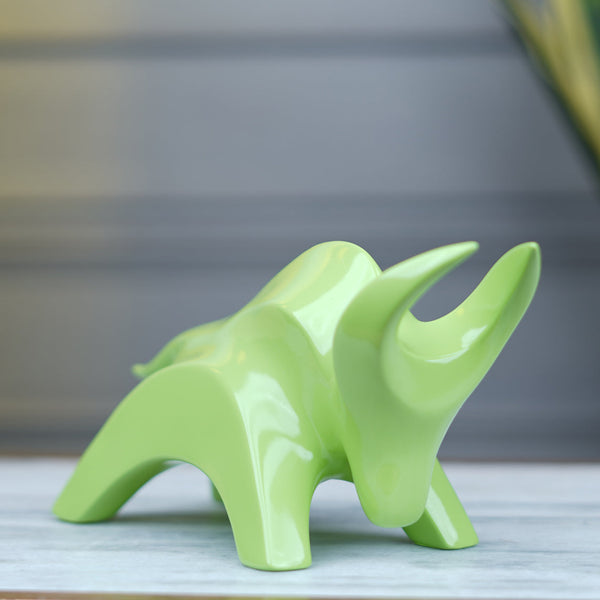 Stylized Charging Bull Figurine