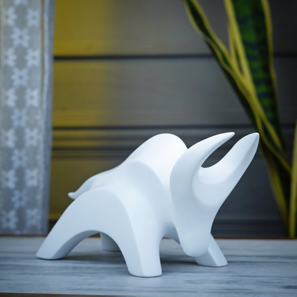 Stylized Charging Bull Figurine