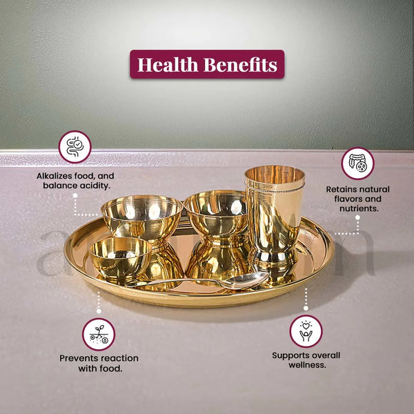 Brass Plain Thali set