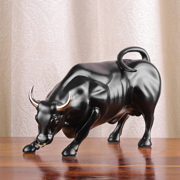 Abstract Art Charging Bull Figurine