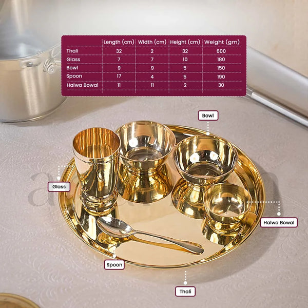 Brass Plain Thali set