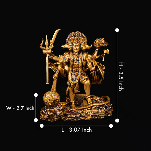 Standing Panchmukhi Lord Hanuman Car Dashboard Idol